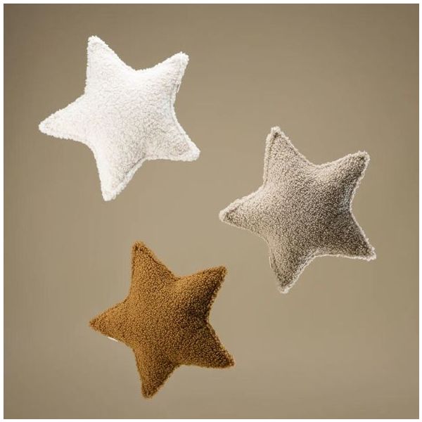 Coussin étoile en bouclette - Caramel