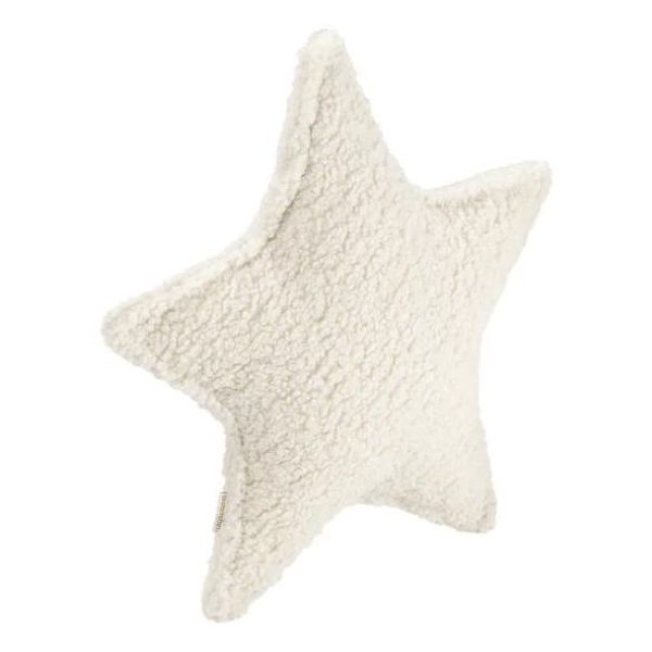 Coussin étoile en bouclette - Crème