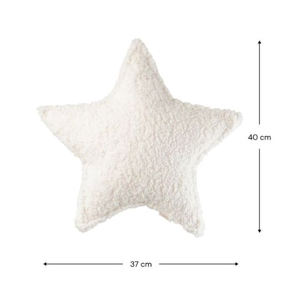 Coussin étoile en bouclette - Crème