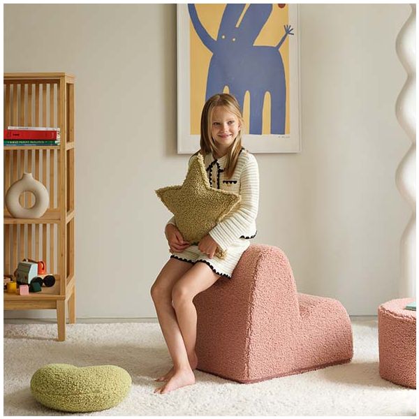 Coussin étoile en bouclette - Matcha