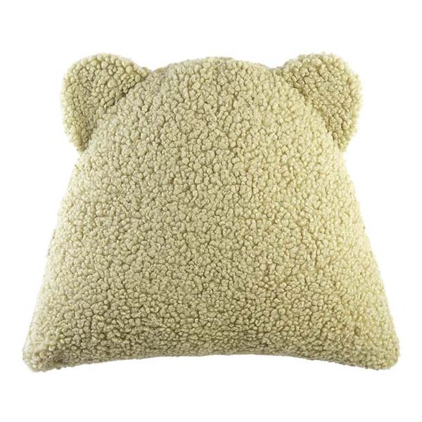 Coussin ours en bouclette - Matcha