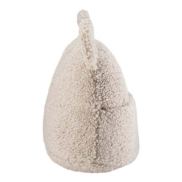 Coussin ours en bouclette avec poche - Biscuit