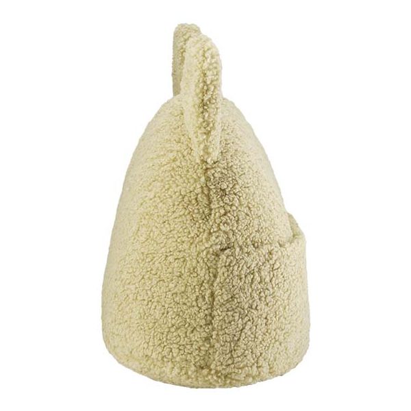 Coussin ours en bouclette avec poche - Matcha