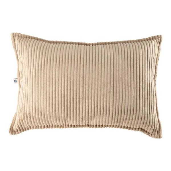 Coussin rectangulaire en velours côtelé - Beige
