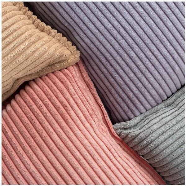 Coussin rectangulaire en velours côtelé - Rose Mousse