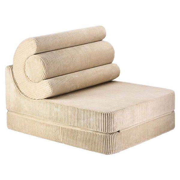 Chauffeuse convertible enfant en velours côtelé Flipster - Beige