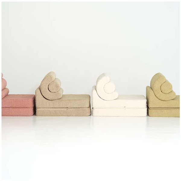 Chauffeuse convertible enfant en bouclette Flipster - Biscuit