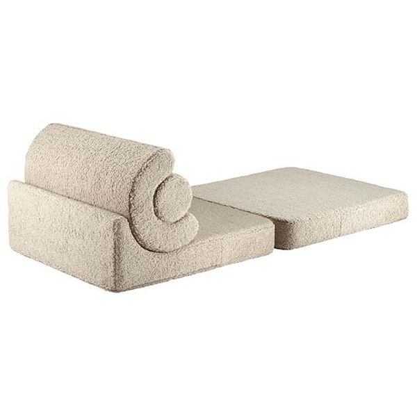 Chauffeuse convertible enfant en bouclette Flipster - Biscuit