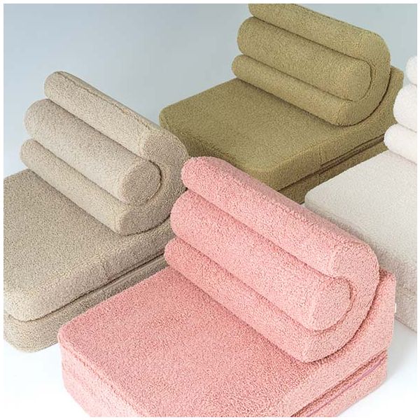 Chauffeuse convertible enfant en bouclette Flipster - Biscuit