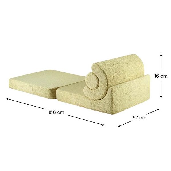 Chauffeuse convertible enfant en bouclette Flipster - Matcha