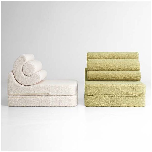 Chauffeuse convertible enfant en bouclette Flipster - Matcha