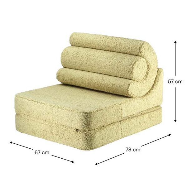Chauffeuse convertible enfant en bouclette Flipster - Matcha