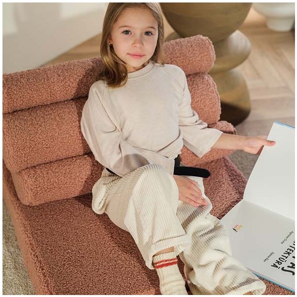 Chauffeuse convertible enfant en bouclette Flipster - Rose Goyave