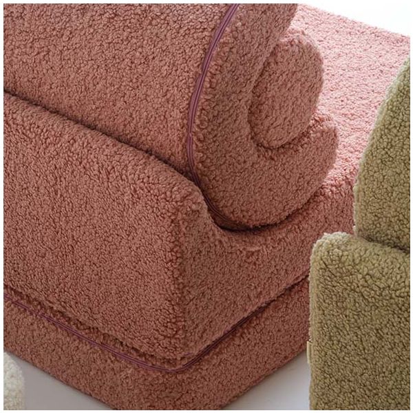 Chauffeuse convertible enfant en bouclette Flipster - Rose Goyave