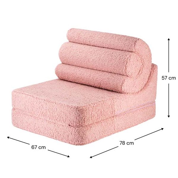 Chauffeuse convertible enfant en bouclette Flipster - Rose Goyave