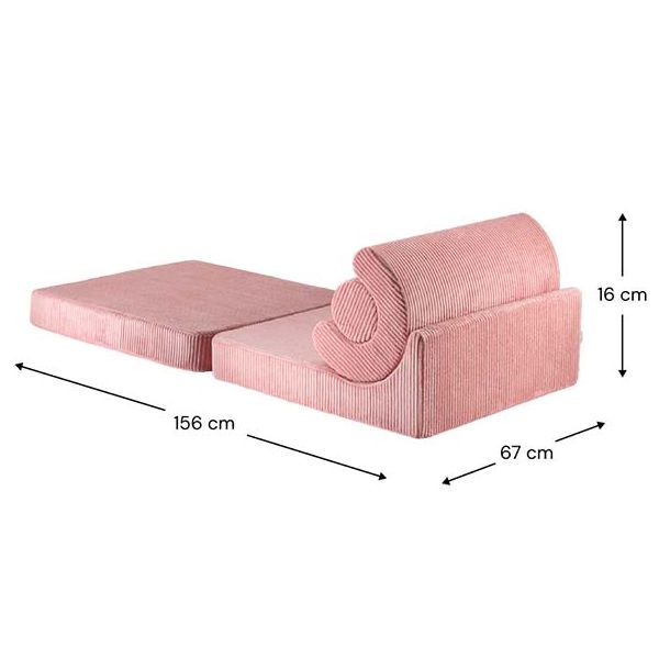 Chauffeuse convertible enfant en velours côtelé Flipster - Rose Mousse