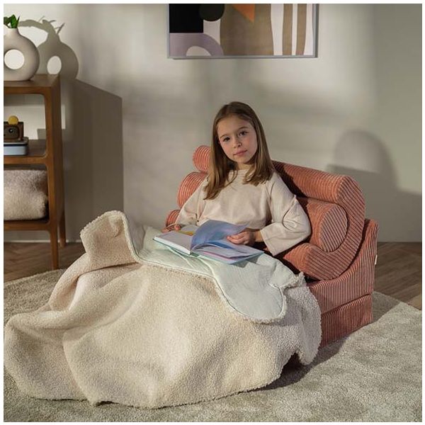 Chauffeuse convertible enfant en velours côtelé Flipster - Rose Mousse