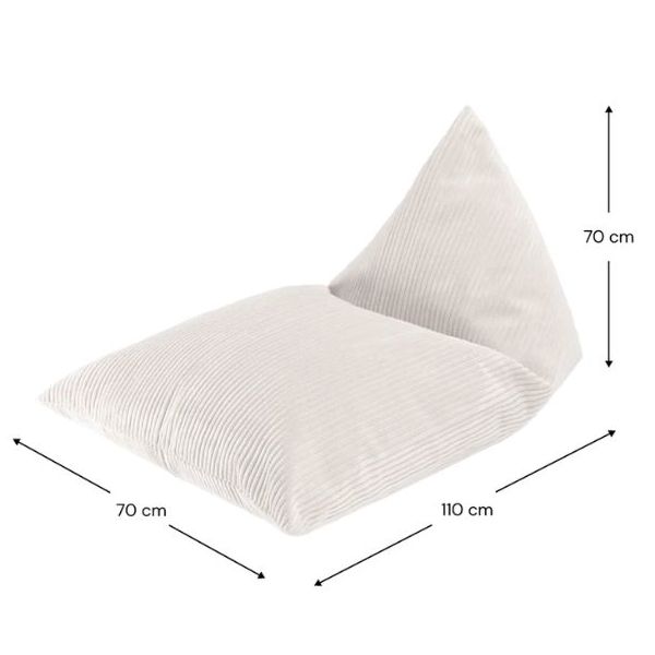 Pouf enfant en velours côtelé Lounger - Marshmallow