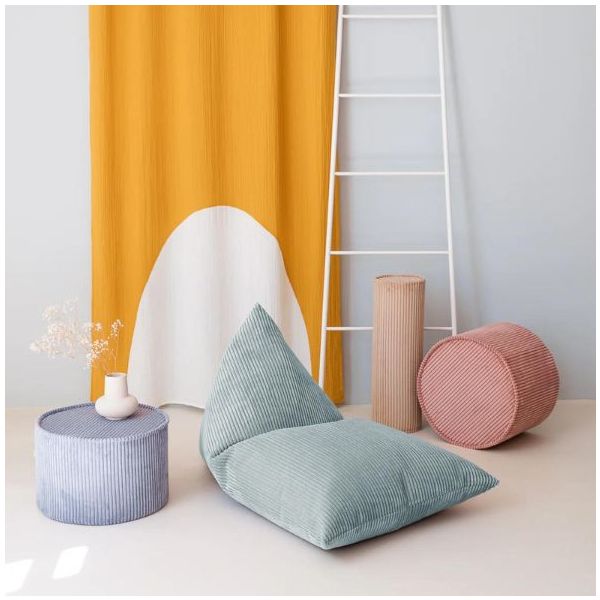 Pouf enfant en velours côtelé Lounger - Menthe