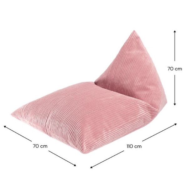 Pouf enfant en velours côtelé Lounger - Rose Mousse