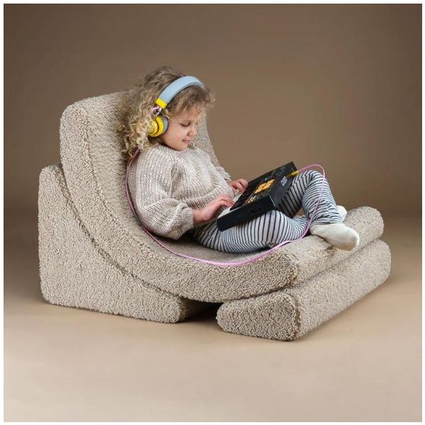 Chaise enfant en bouclette Moon - Biscuit