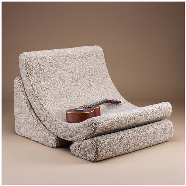 Chaise enfant en bouclette Moon - Biscuit