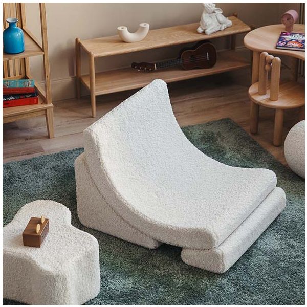 Chaise enfant en bouclette Moon - Crème