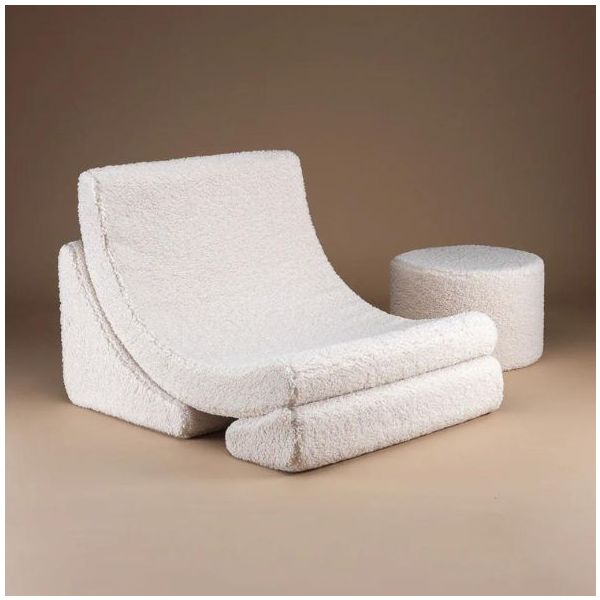 Chaise enfant en bouclette Moon - Crème