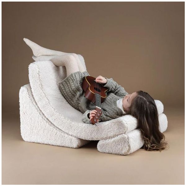 Chaise enfant en bouclette Moon - Crème