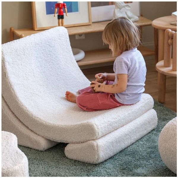 Chaise enfant en bouclette Moon - Crème