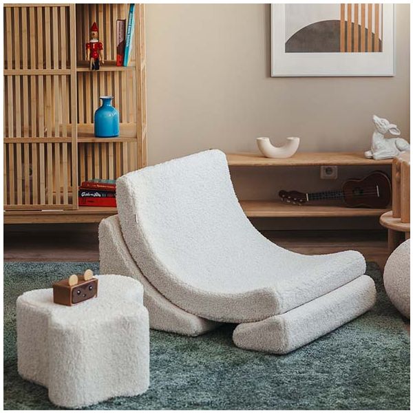 Chaise enfant en bouclette Moon - Crème