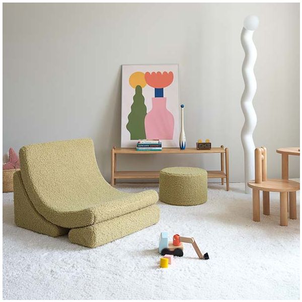 Chaise enfant en bouclette Moon - Matcha