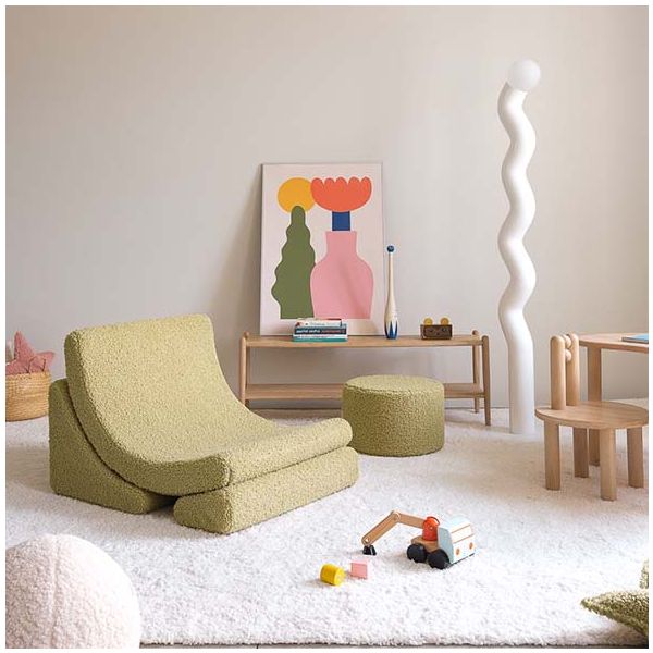 Chaise enfant en bouclette Moon - Matcha