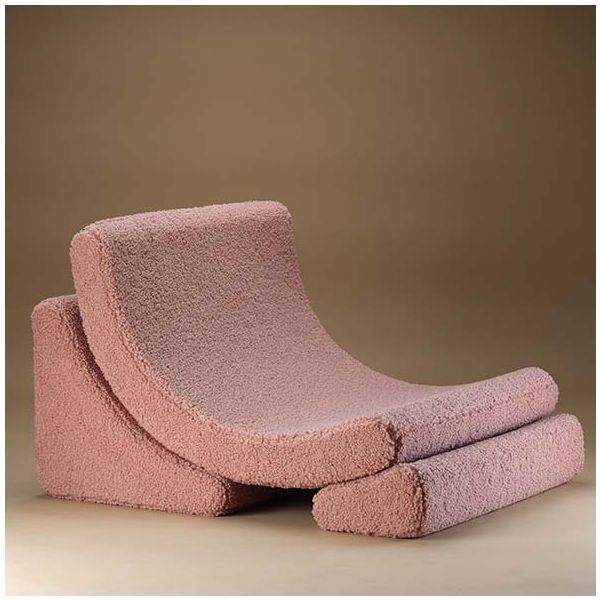 Chaise enfant en bouclette Moon - Rose Goyave