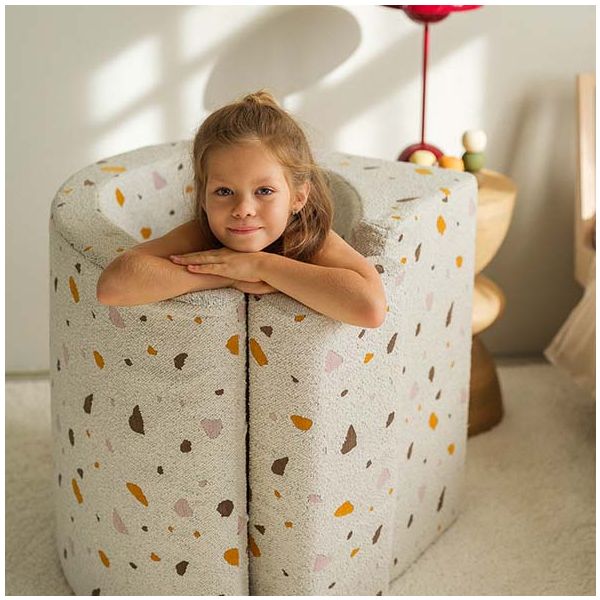 Chaise enfant en bouclette Moon - Terrazzo Marbre