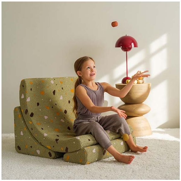 Chaise enfant en bouclette Moon - Terrazzo Moss