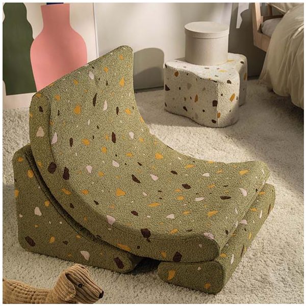 Chaise enfant en bouclette Moon - Terrazzo Moss