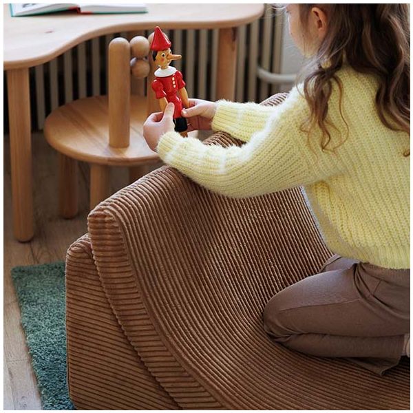 Chaise enfant en velours côtelé Moon - Toffee