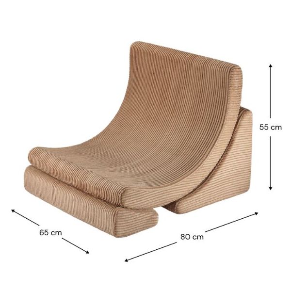 Chaise enfant en velours côtelé Moon - Toffee