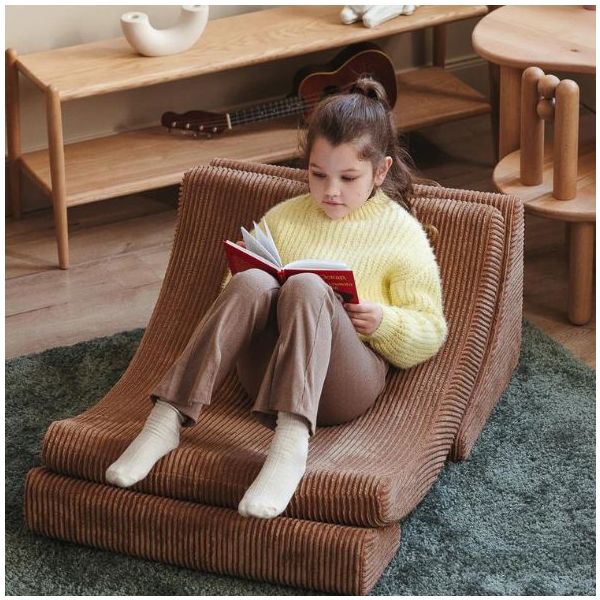 Chaise enfant en velours côtelé Moon - Toffee