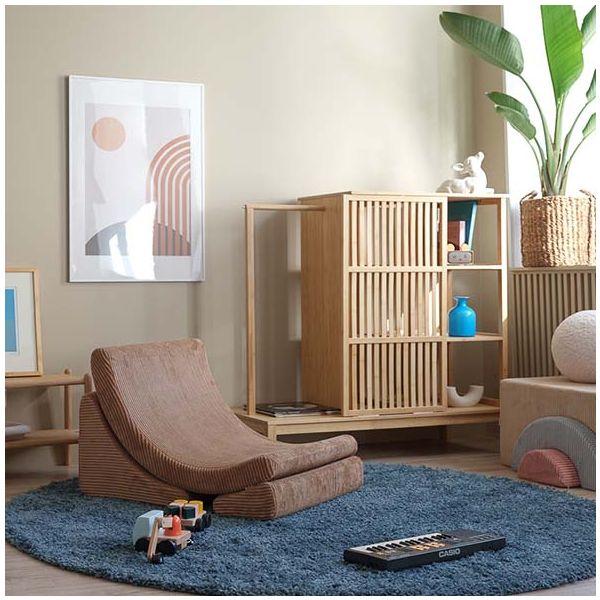 Chaise enfant en velours côtelé Moon - Toffee