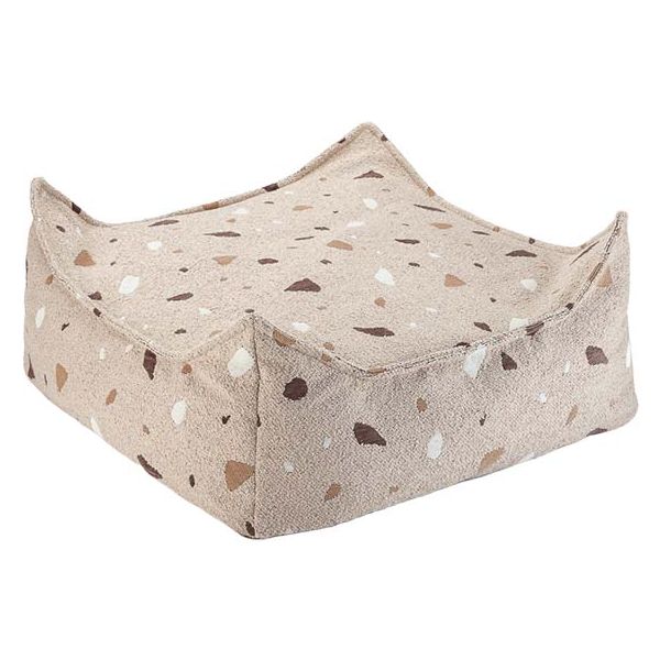 Pouf carré enfant en bouclette Ottoman - Terrazzo Sable