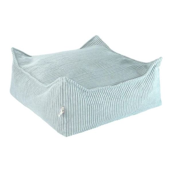 Pouf carré enfant en velours côtelé Ottoman - Menthe