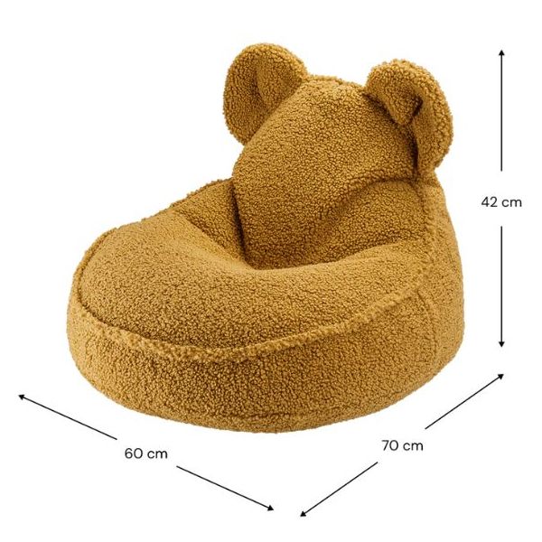 Pouf enfant en bouclette Ours - Caramel