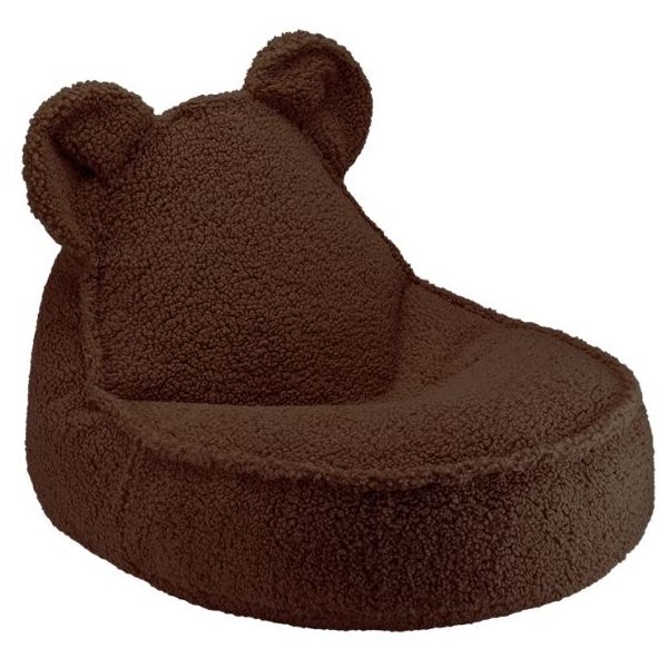 Pouf enfant en bouclette Ours - Noisette