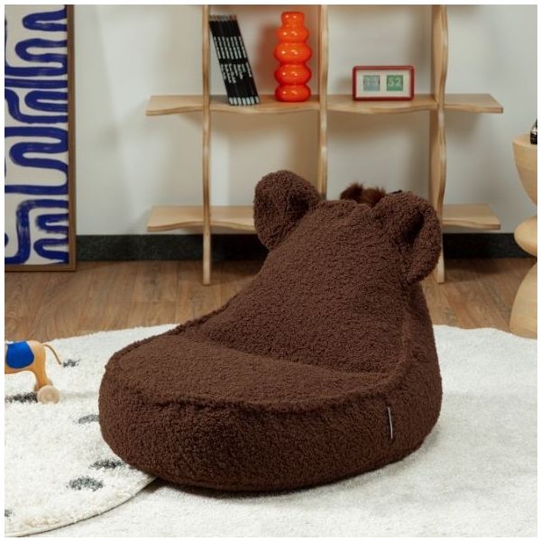 Pouf enfant en bouclette Ours - Noisette