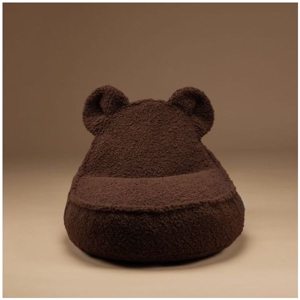 Pouf enfant en bouclette Ours - Noisette