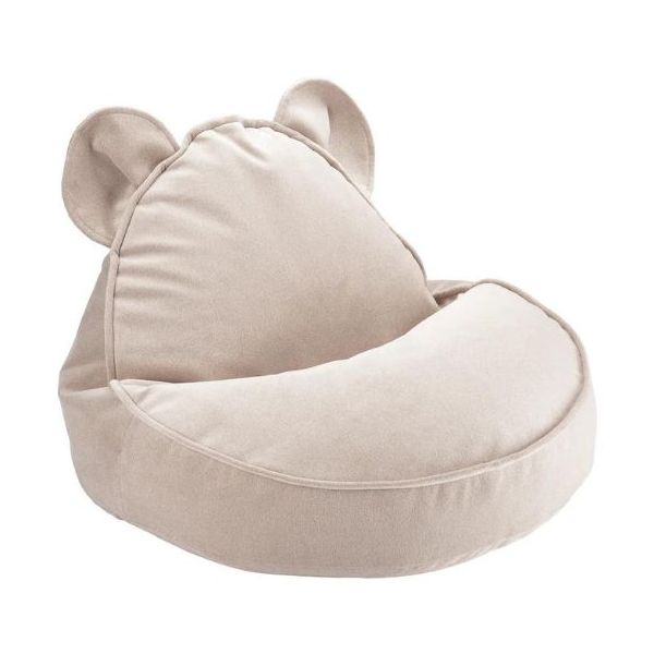 Pouf enfant en velours Ours - Beige