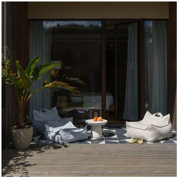 Pouf carré enfant d'extérieur Ottoman - Azur