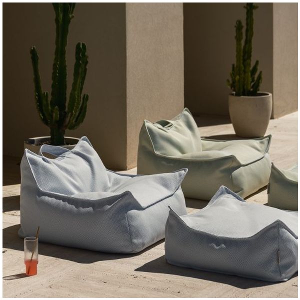 Pouf carré enfant d'extérieur Ottoman - Azur